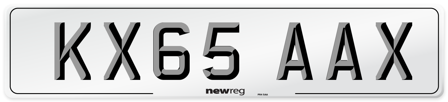 KX65 AAX Number Plate from New Reg
